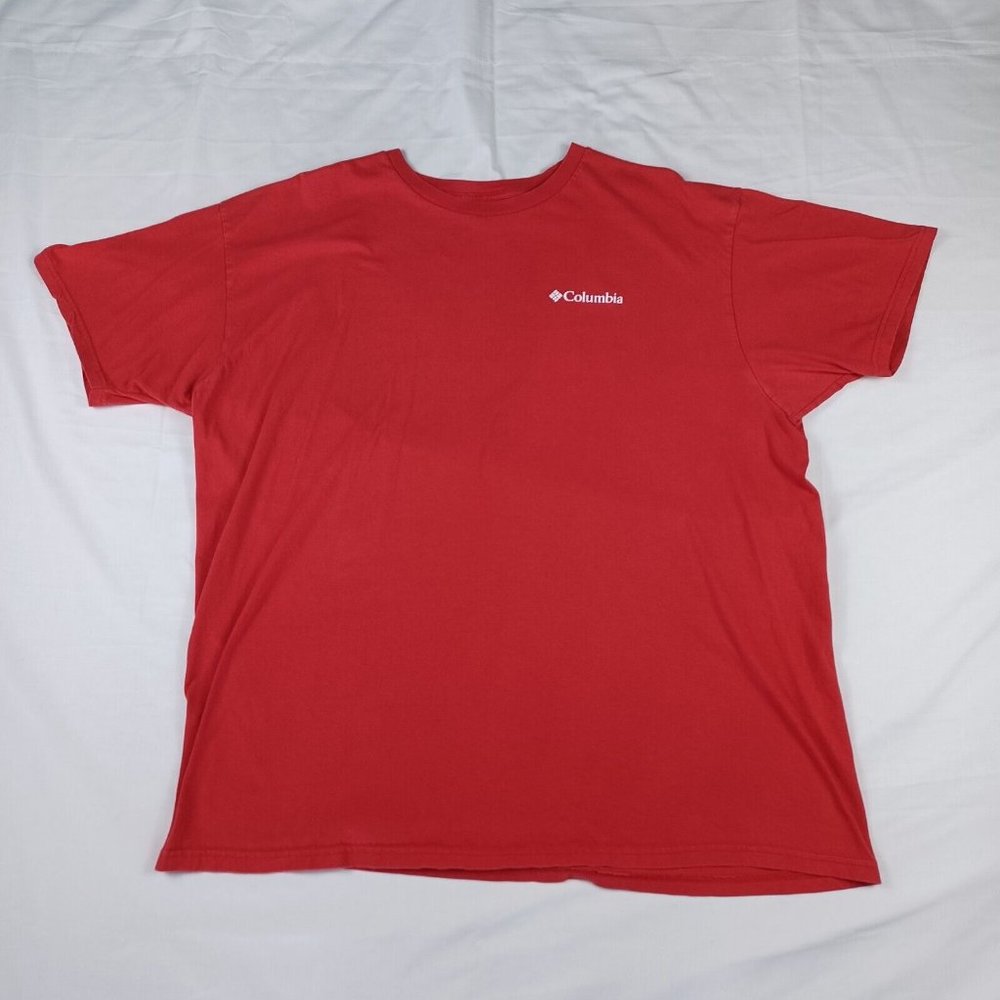 Columbia Men's Size 2XL T-Shirt American Flag Trees Red Patriotic U.S.A.